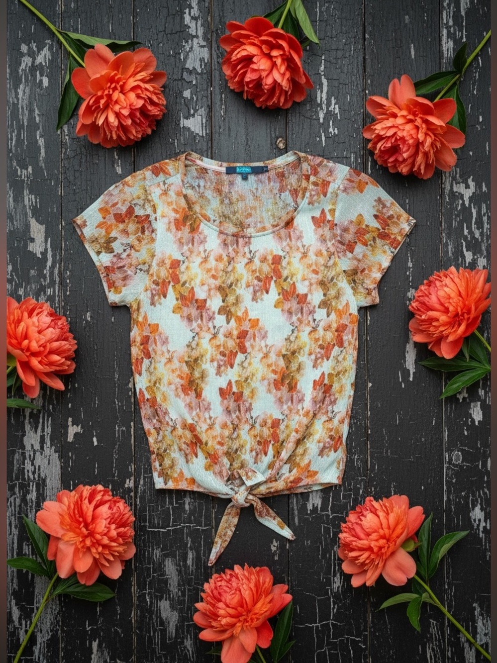 Eva Franco NWT Metallic Floral Tie Front Blouse S Anthropologie